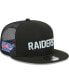 Фото #1 товара Men's Black Las Vegas Raiders Stacked Trucker 9FIFTY Snapback Hat