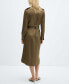 ფოტო #3 პროდუქტის Women's Satin Shirt Dress