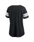 ფოტო #4 პროდუქტის Women's Black and Heathered Gray Brooklyn Nets Block Party Striped Sleeve T-shirt