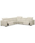 Фото #1 товара Nevio 5-Pc. Leather "L" Shaped Sectional with 2 Power Recliners with Articulating Headrests, Created for Macy's