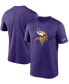 Фото #1 товара Men's Purple Minnesota Vikings Logo Essential Legend Performance T-shirt