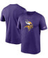 Men's Purple Minnesota Vikings Logo Essential Legend Performance T-shirt