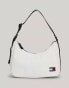 Tommy Jeans Essential Repeat Logo Shoulder Bag in White