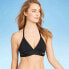 Women's Faux Wrap Halter Bikini Top - Kona Sol™ Black Size Small