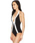 FLAGPOLE Women's 189361 Jade Black V-Neckline One Piece Swimsuits Size XS