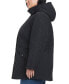 ფოტო #3 პროდუქტის Plus Size Hooded Stand-Collar Quilted Coat