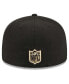 Men's Black New Orleans Saints Main Patch 59FIFTY Fitted Hat Черный, 7 3/8 - фото #4