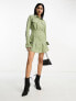 Фото #4 товара ASOS DESIGN utility mini shirt dress with nipped in waist and pocket detail in khaki