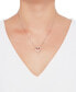 Фото #2 товара Macy's diamond Double Heart 18" Pendant Necklace (1/4 ct. t.w.) in Sterling Silver & 14k Rose Gold-Plate