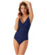 Фото #2 товара Tommy Bahama 273338 Women's Pearl One-Piece Swimsuit, Size 8 - Blue