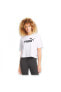 586866 Ess Cropped Logo Beyaz Kadın T-Shirt