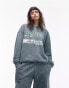 Фото #2 товара Topshop co ord graphic espana 89 oversized vintage wash sweat in dark green