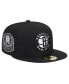 Фото #1 товара Men's Black Brooklyn Nets Active Satin Visor 59FIFTY Fitted Hat