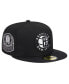 Men's Black Brooklyn Nets Active Satin Visor 59FIFTY Fitted Hat