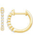 ფოტო #3 პროდუქტის Diamond Small Hoop Earrings (1/6 ct. t.w.) in 14k Gold