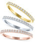3-Pc. Set Lab-Created Diamond Stacking Rings (1/2 ct. t.w.) in Sterling Silver, 14k Gold-Plated Sterling Silver & 14k Rose Gold-Plated Sterling Silver