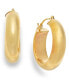ფოტო #1 პროდუქტის Wide Hoop Earrings in 10k Gold