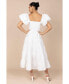 Фото #3 товара Women's Annette Puff Sleeve Shirred Midi Dress