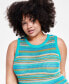 Фото #4 товара Trendy Plus Size Sleeveless Crochet Midi Dress, Created for Macy's