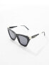 River Island angled cateye sunglasses in black