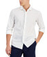 Фото #1 товара Men's Slim-Fit Stretch Piqué Button-Down Shirt