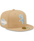 ფოტო #1 პროდუქტის Men's Tan Chicago White Sox 2005 World Series Sky Blue Undervisor 59FIFTY Fitted Hat