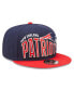 Men's Navy, Red New England Patriots Wordmark Flow 9FIFTY Snapback Hat