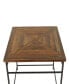Metal Rustic Accent Table with Wood Top, 24" x 24" x 24"