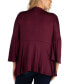 ფოტო #3 პროდუქტის Plus Size Flared Open Front Cardigan Sweater