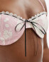 Wild Lovers Emily contrast floral print bra in pink and white