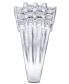 ფოტო #3 პროდუქტის Diamond Multi-Row Ring (1/2 ct. t.w.) in Sterling Silver or 14K Gold Over Sterling Silver