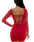 ფოტო #3 პროდუქტის Juniors' Emma Lace-Up-Back Ruched Dress