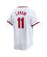 Men's Barry Larkin White Cincinnati Reds Throwback Cooperstown Limited Jersey