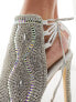 Фото #5 товара Azalea Wang Delanie embellished open to high heeled sandals in silver