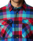 ფოტო #3 პროდუქტის Men's Plaid Sherpa-Lined Shirt Jacket