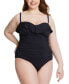 Фото #1 товара Bleu by Rod Beattie Plus Size Kore Shirred Bandeau One-Piece Swimsuit Size 22W