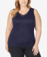 ფოტო #1 პროდუქტის Plus Size SofTech Venice Lace Detail Cami