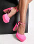 Фото #4 товара ASOS DESIGN Wide Fit Peaked platform high heeled shoes in pink