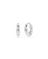 Round Cut White Rhodium Plated Matrix Hoop Earrings