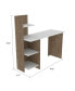 Vilna 120 Writing Desk, Four Shelves - Light Oak White