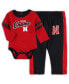 Infant Boys and Girls Scarlet, Black Nebraska Huskers Little Kicker Long Sleeve Bodysuit and Sweatpants Set