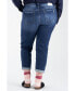 Фото #2 товара Plus Size Mid Rise Boyfriend Jeans