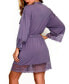 Фото #2 товара Пижама iCollection Olivia Plus Size с длинным вискозным халатом, кружевными отделками и поясом