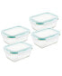 Фото #1 товара Purely Better™ Glass 8-Pc. Rectangular 14-Oz. Food Storage Containers