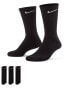 Фото #1 товара Nike Training Everyday Cushioned 3 pack crew sock in black