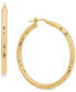 Фото #3 товара Серьги Macy's Textured Round Hoop, 14k Gold