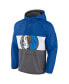Фото #2 товара Men's Blue, Gray Dallas Mavericks Anorak Flagrant Foul Color-Block Raglan Hoodie Half-Zip Jacket