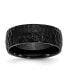 Stainless Steel Hammered Black IP-plated 8mm Band Ring