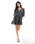 Фото #2 товара IIsla & Bird tiered mini summer dress in charcoal