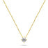 Minimalist gold-plated necklace with zircon NCL73Y